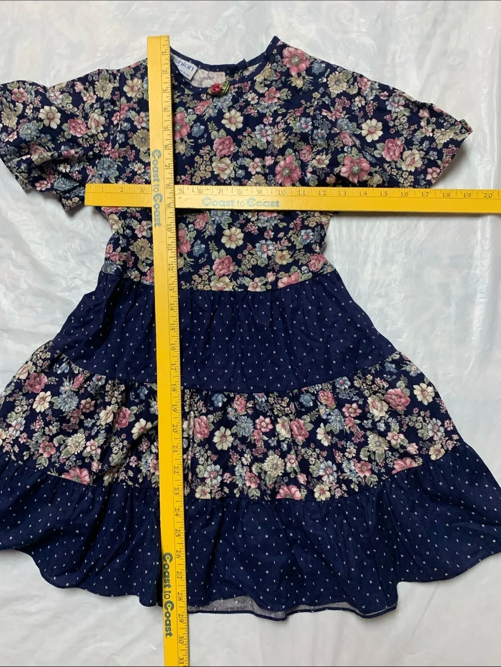 Fashion Girl Vintage Made In USA Floral Print Cottagecore Prairie Dress Kids 8